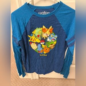 Pokemon Blue and Yellow Kids Long Sleeve Tee